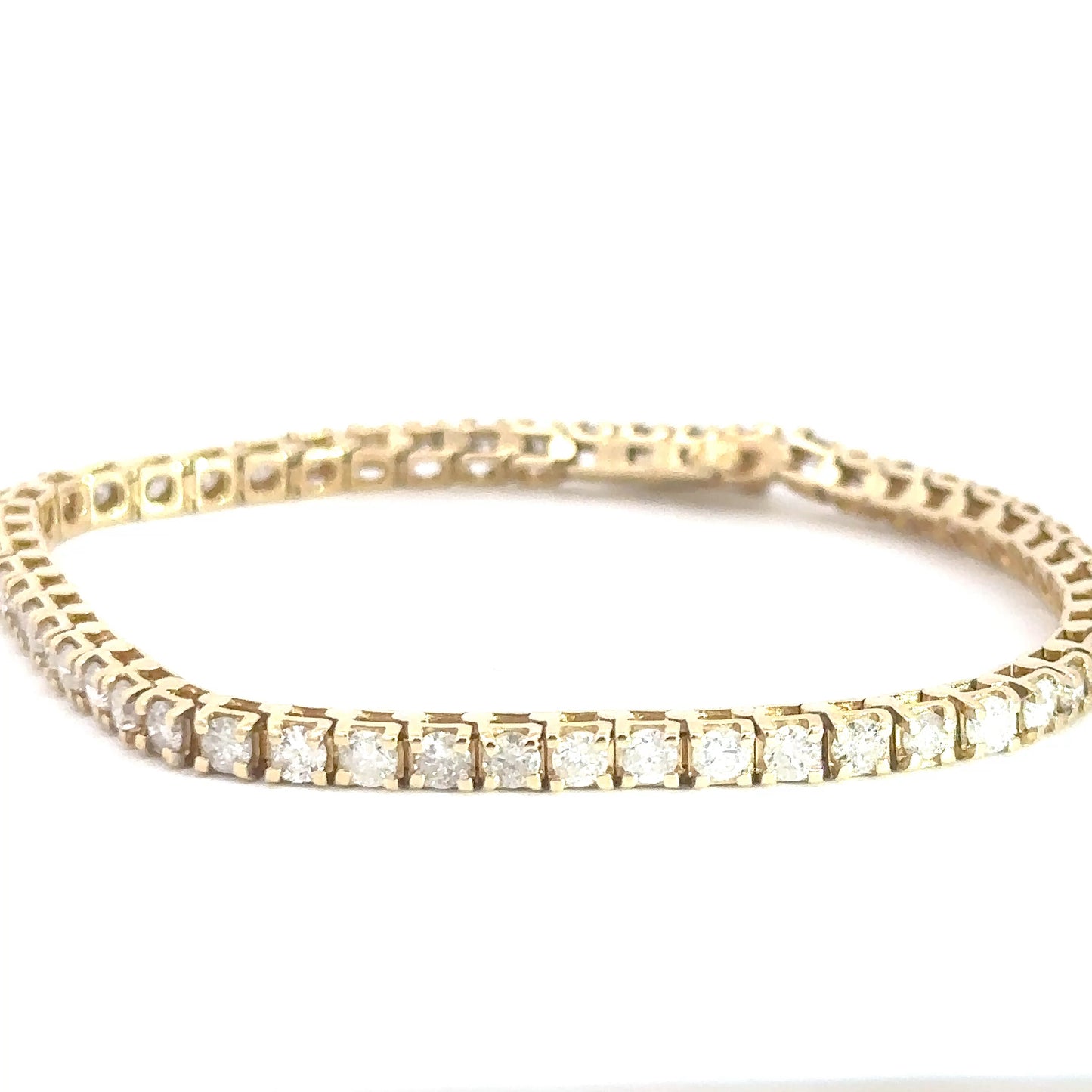 14k Yellow Gold Diamond Tennis Bracelet 3cttw