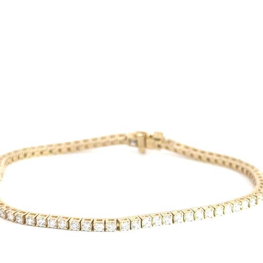 14k Yellow Gold Diamond Tennis Bracelet 1.82cttw