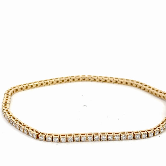 14k Yellow Gold Diamond Tennis Bracelet 1.82cttw