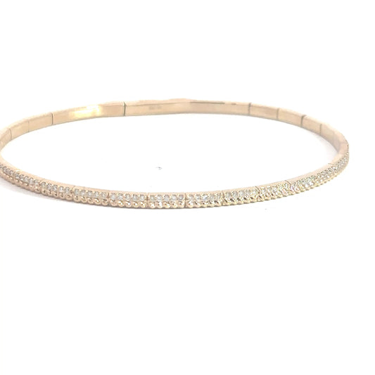 Lady's 14k Yellow Gold Diamond and Beaded Bracelet .35cttw