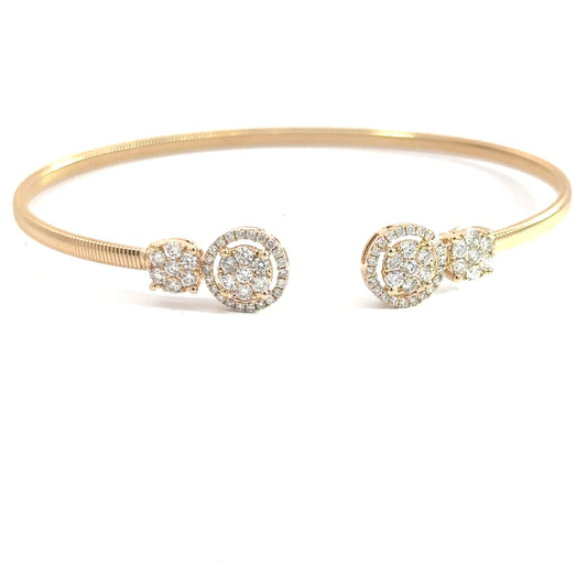 Lady's 14k Yellow Gold Diamond Cuff .80cttw