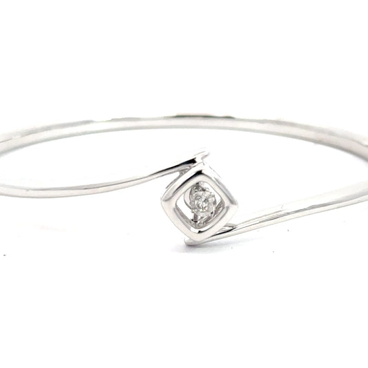 Sterling Silver Diamond Heartbeat Bracelet