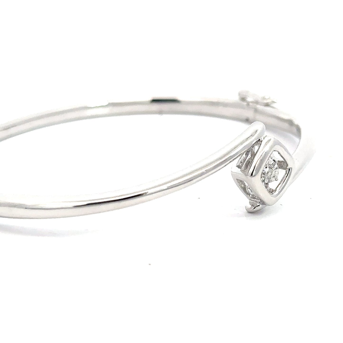 Sterling Silver Diamond Heartbeat Bracelet