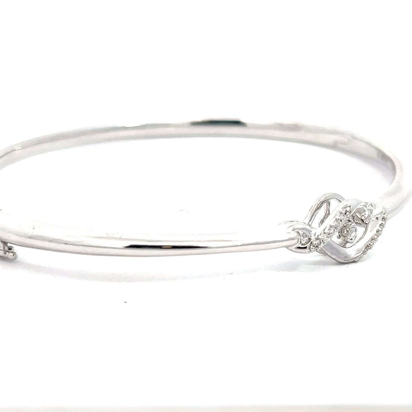 Sterling Silver Diamond Heartbeat Bracelet