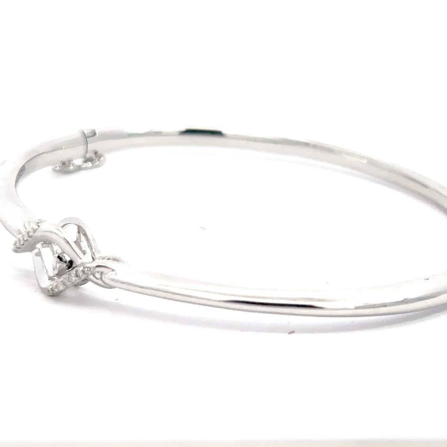 Sterling Silver Diamond Heartbeat Bracelet
