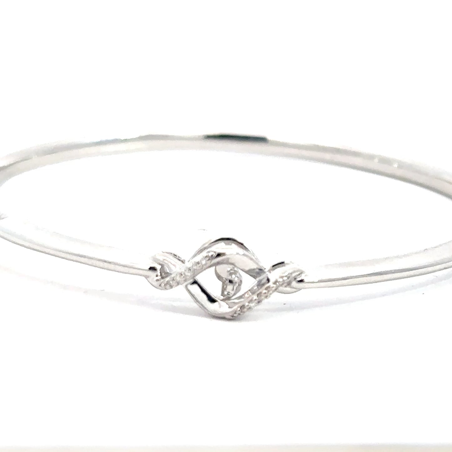 Sterling Silver Diamond Heartbeat Bracelet