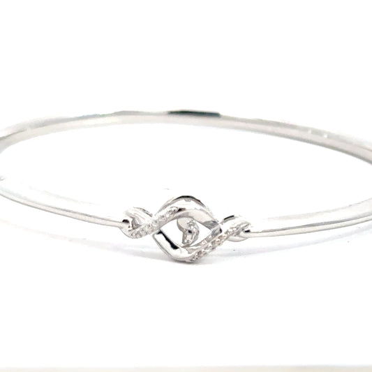 Sterling Silver Diamond Heartbeat Bracelet