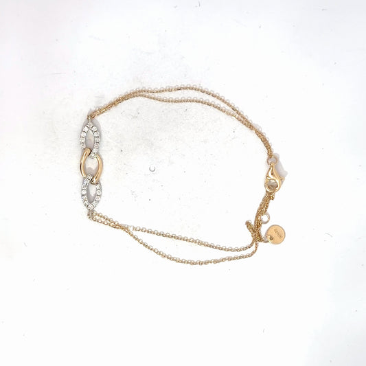 14k Two Toned Diamond Bracelet .25cttw