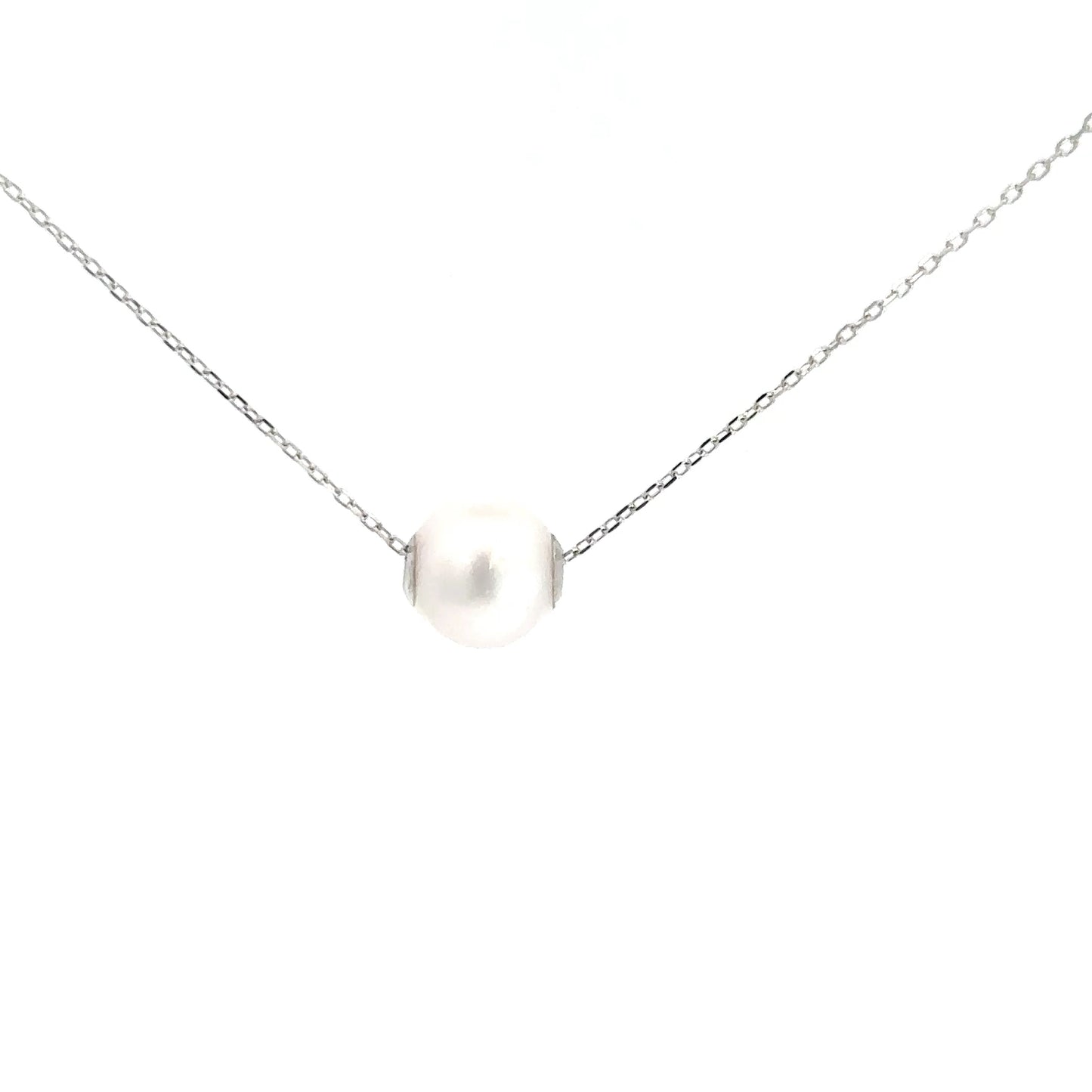14k White Gold Pearl Necklace