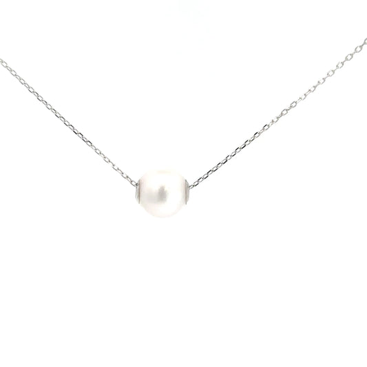 14k White Gold Pearl Necklace