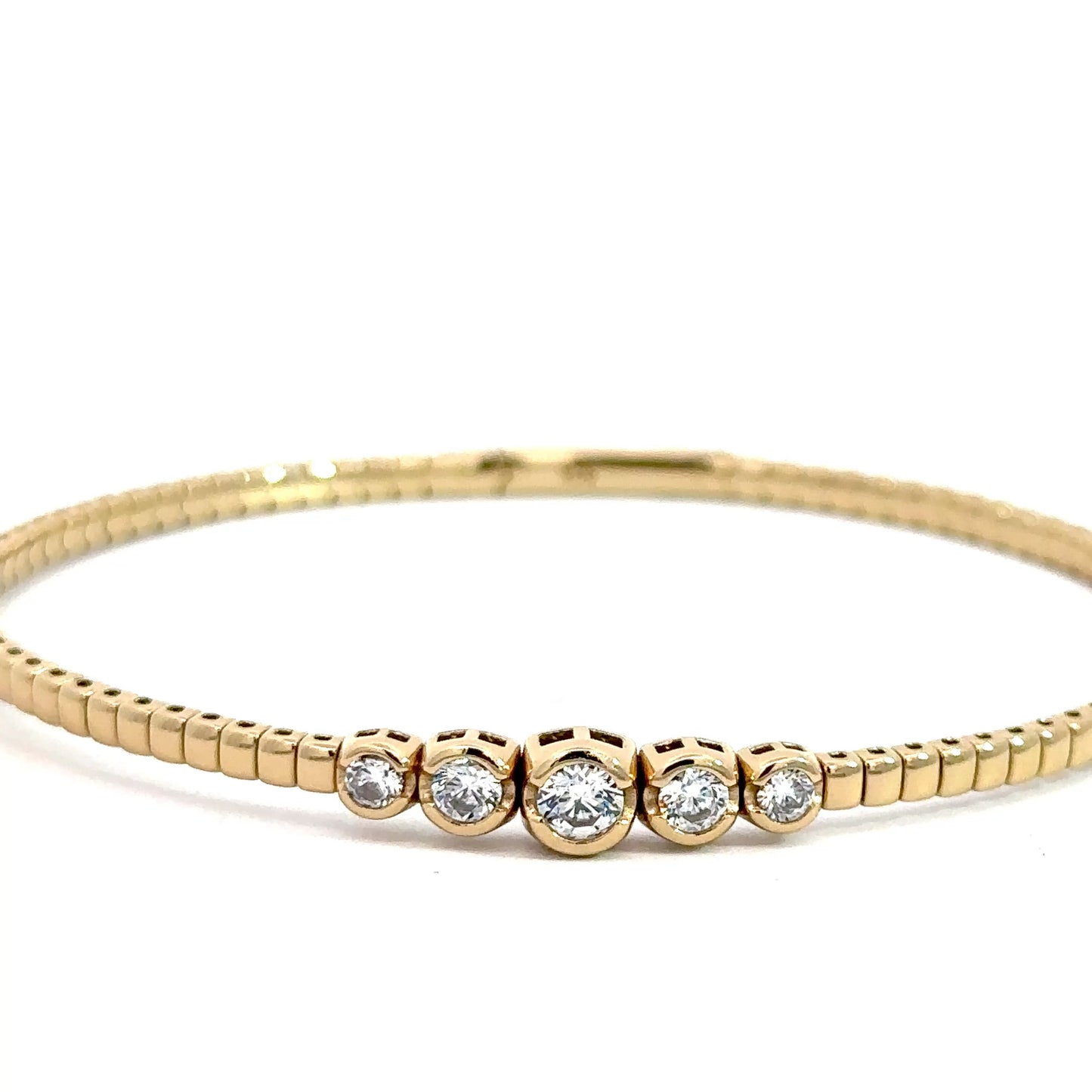 Yellow Gold Plated Simulated Diamond Flexi-Bracelet