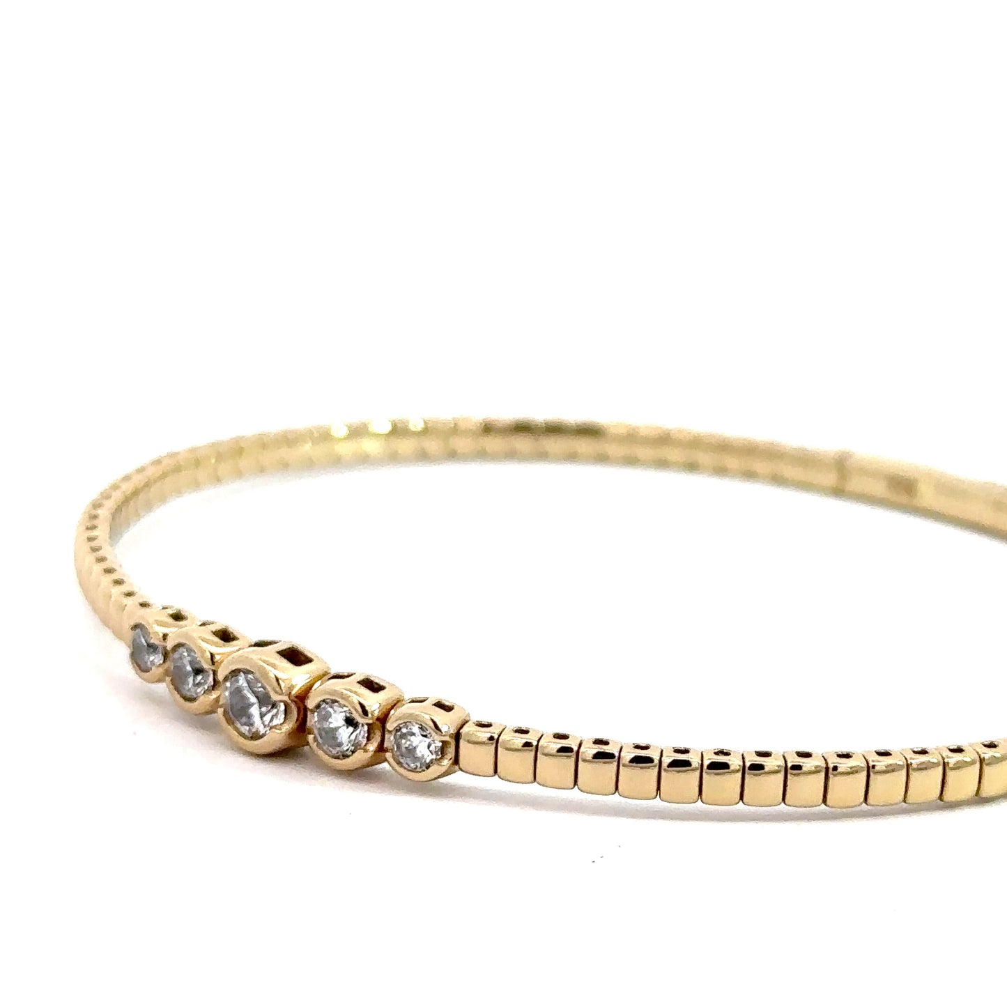 Yellow Gold Plated Simulated Diamond Flexi-Bracelet
