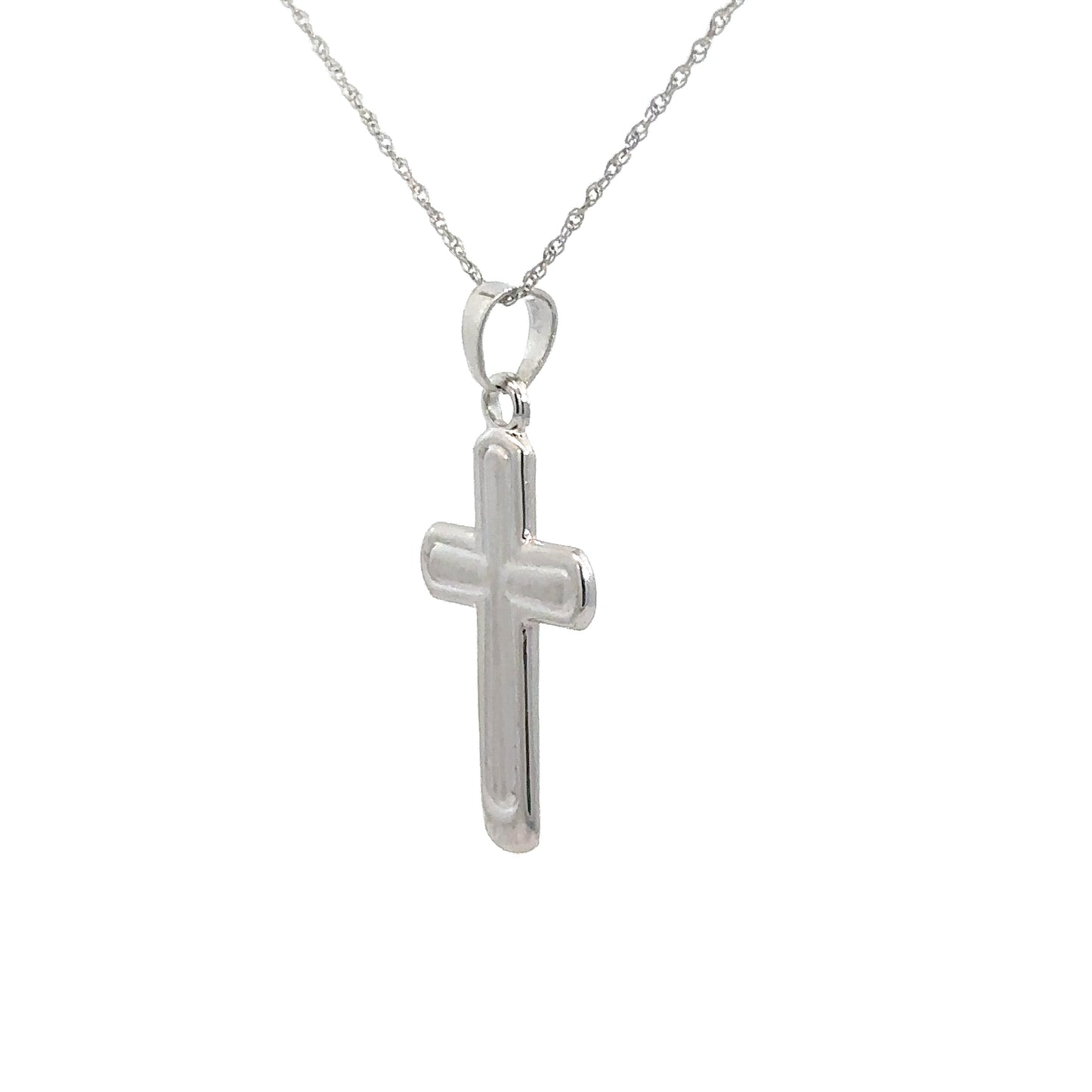14k White Gold Cross