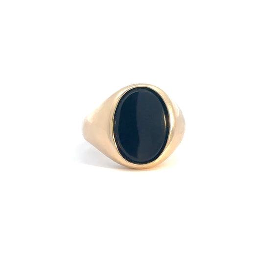 14k Yellow Gold Black Onyx Ring