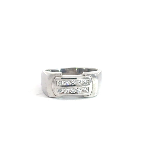 14k White Gold Mens Diamond Ring .33cttw