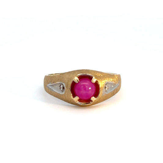 14k Yellow Gold Mens Lindy Star Ring