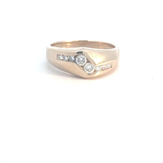 Mens 14k Yellow Gold Diamond Ring 1/2cttw