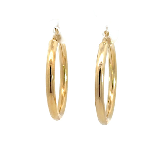 14k Yellow Gold Tube Hoops