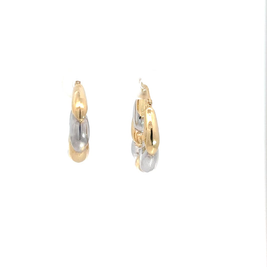 14k Two-Toned Twist Hoops