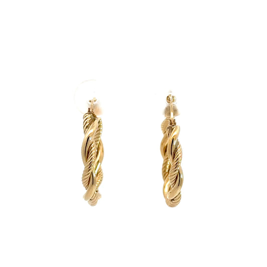 14k Yellow Gold Twist Hoops