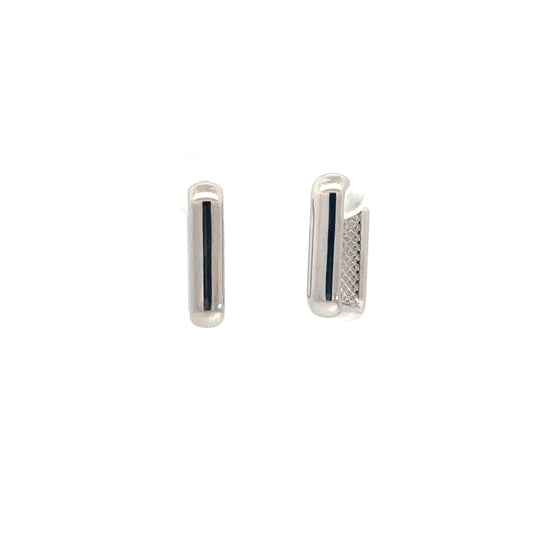 14k White Gold Square Hoop