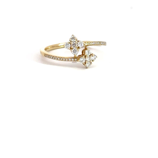 14k Yellow Gold .29cttw Bypass Ring