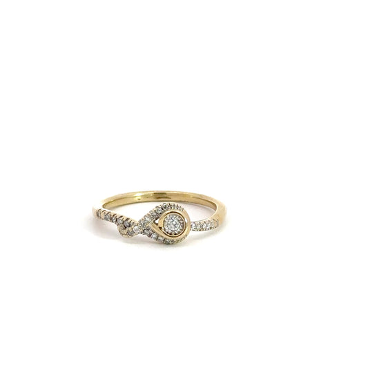 10k Yellow Gold Bezel Fashion Ring 1/10cttw