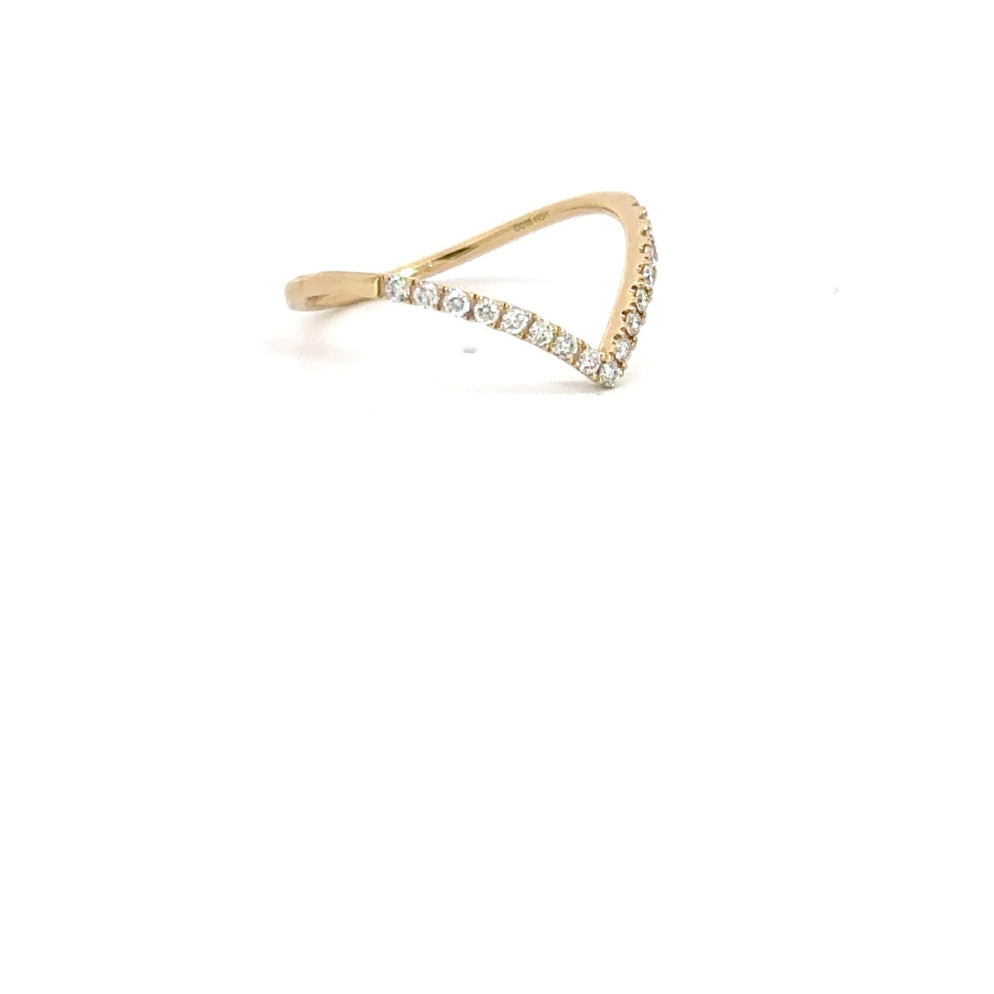 14k Yellow Gold .18cttw Diamond Chevron Ring