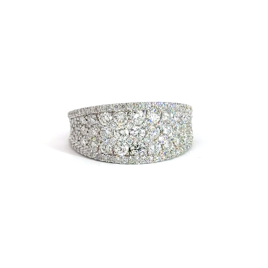 14k White Gold Pave Diamond Band 1.25cttw