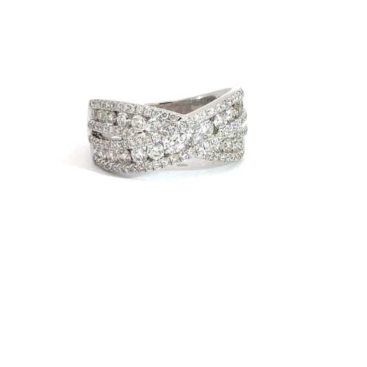14k White Gold Diamond Twist Band 1.82cttw