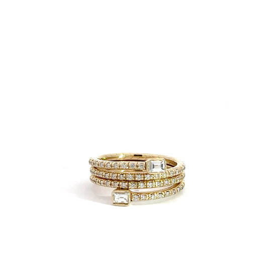 14k Yellow Gold Diamond Flexi Ring .56 cttw