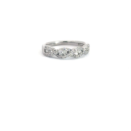 10k White Gold Diamond Twist Band .50cttw