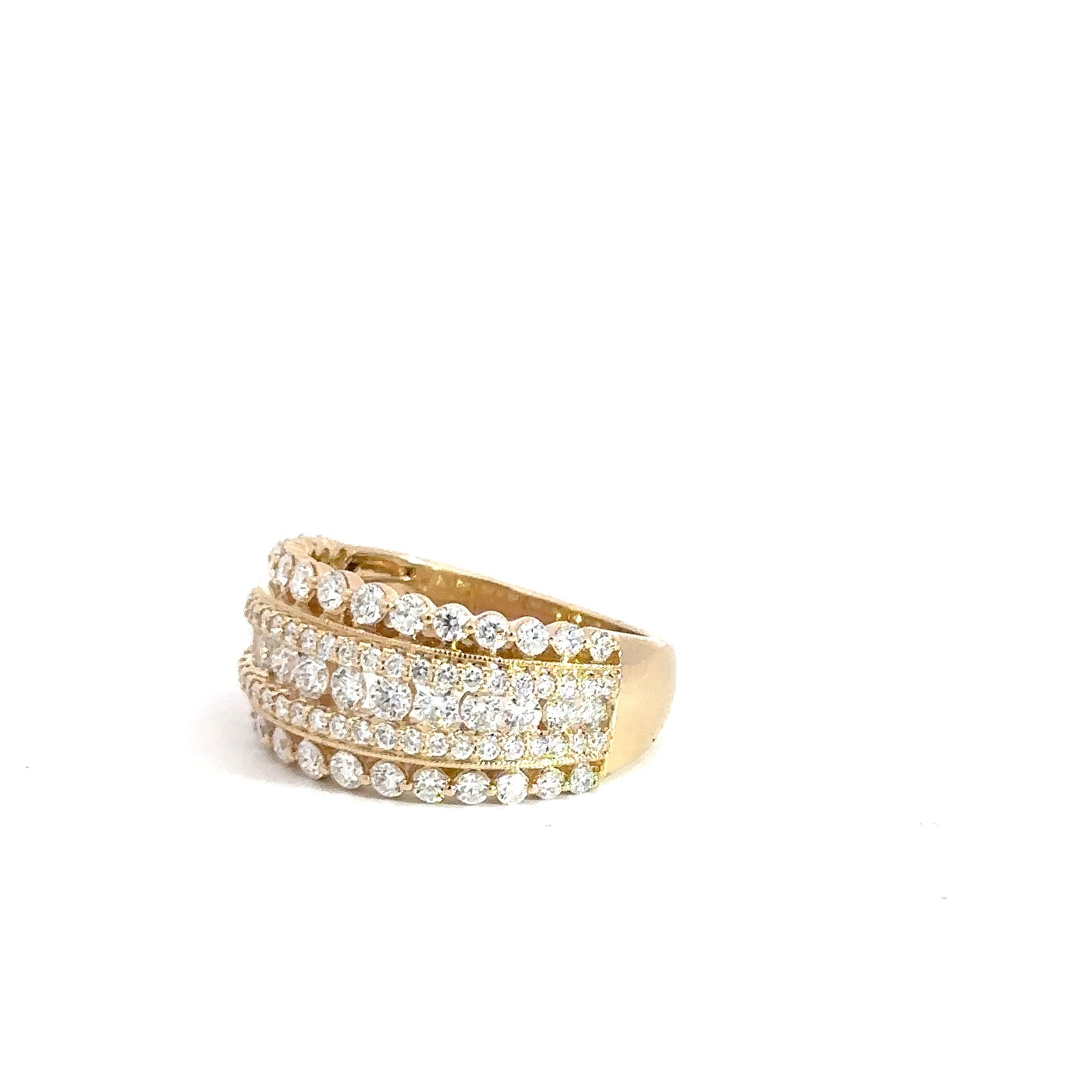 14k Yellow Gold Diamond Fashion Ring 1 3/4cttw