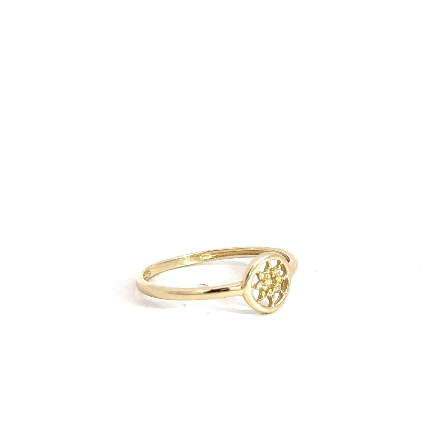 14k Yellow Gold Nautical Ring with Yellow Diamonds