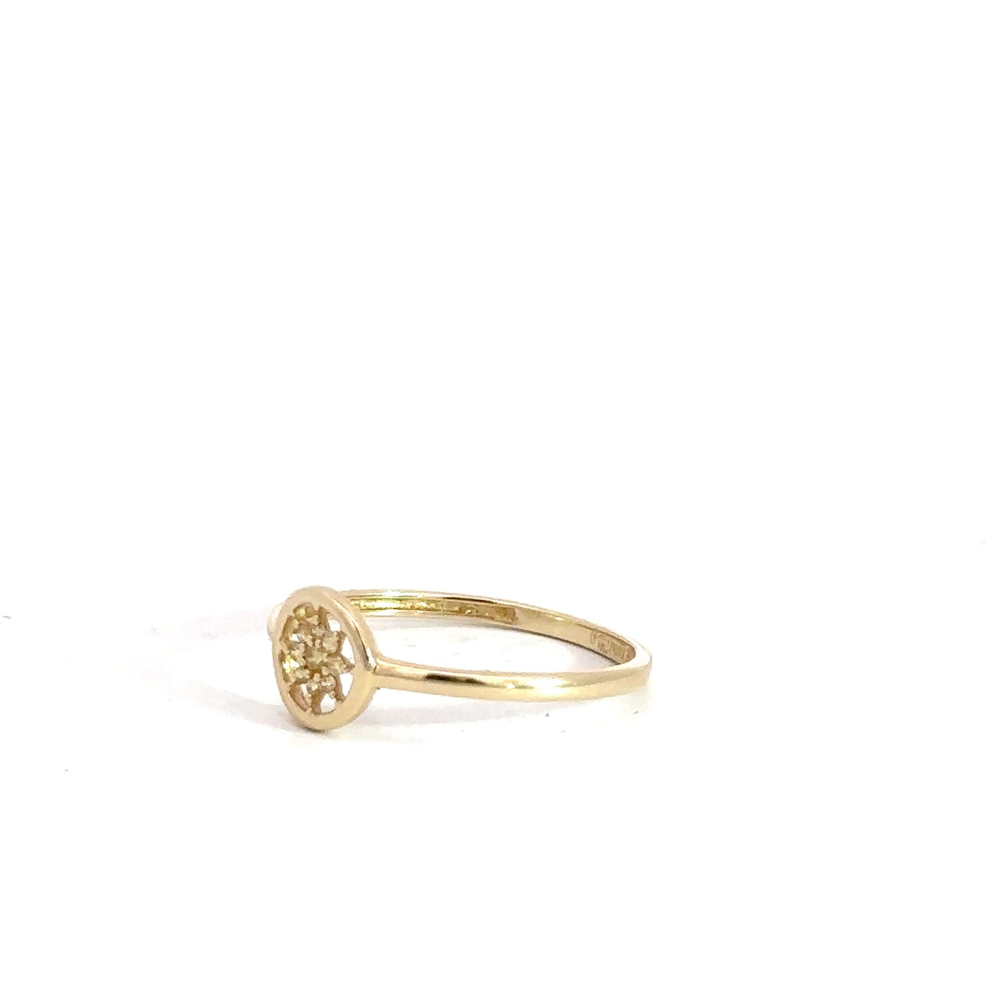 14k Yellow Gold Nautical Ring with Yellow Diamonds