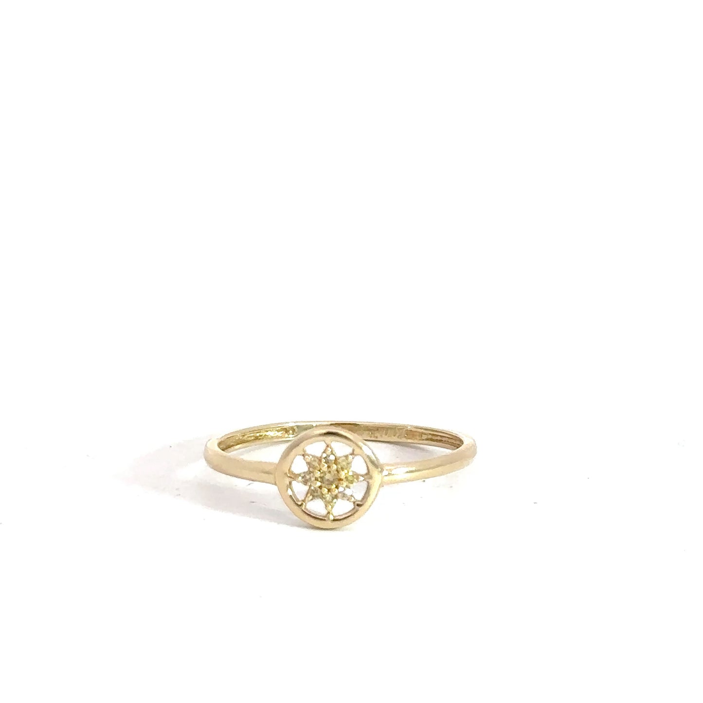 14k Yellow Gold Nautical Ring with Yellow Diamonds