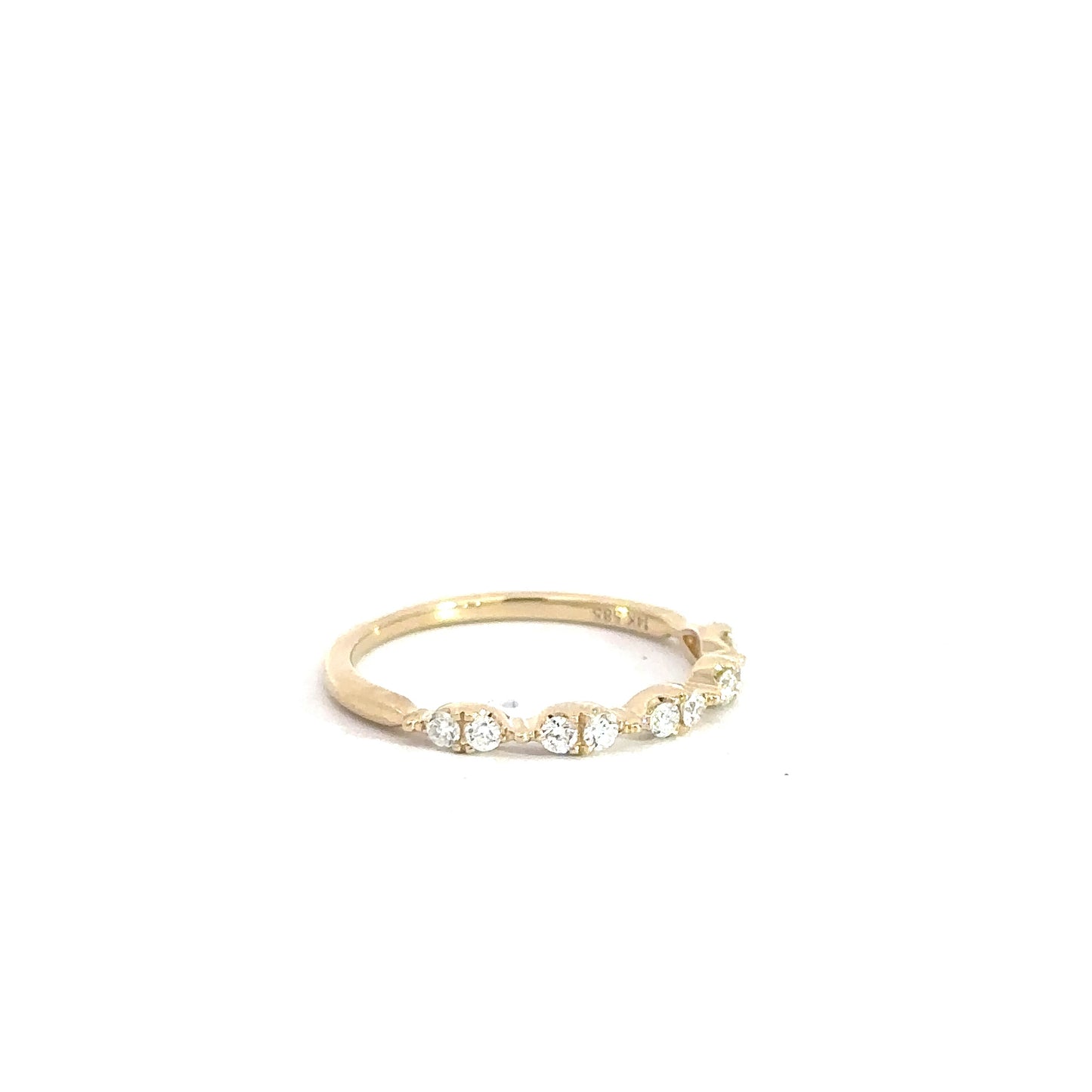 14k Yellow Gold Diamond Stackable Band .22cttw