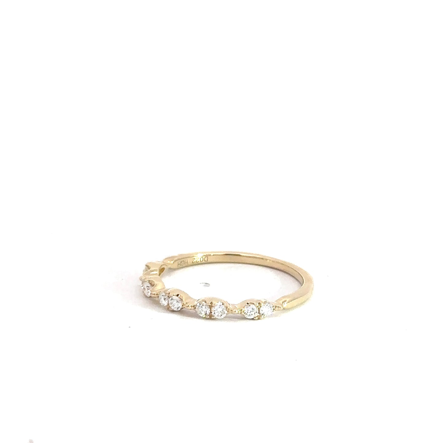 14k Yellow Gold Diamond Stackable Band .22cttw