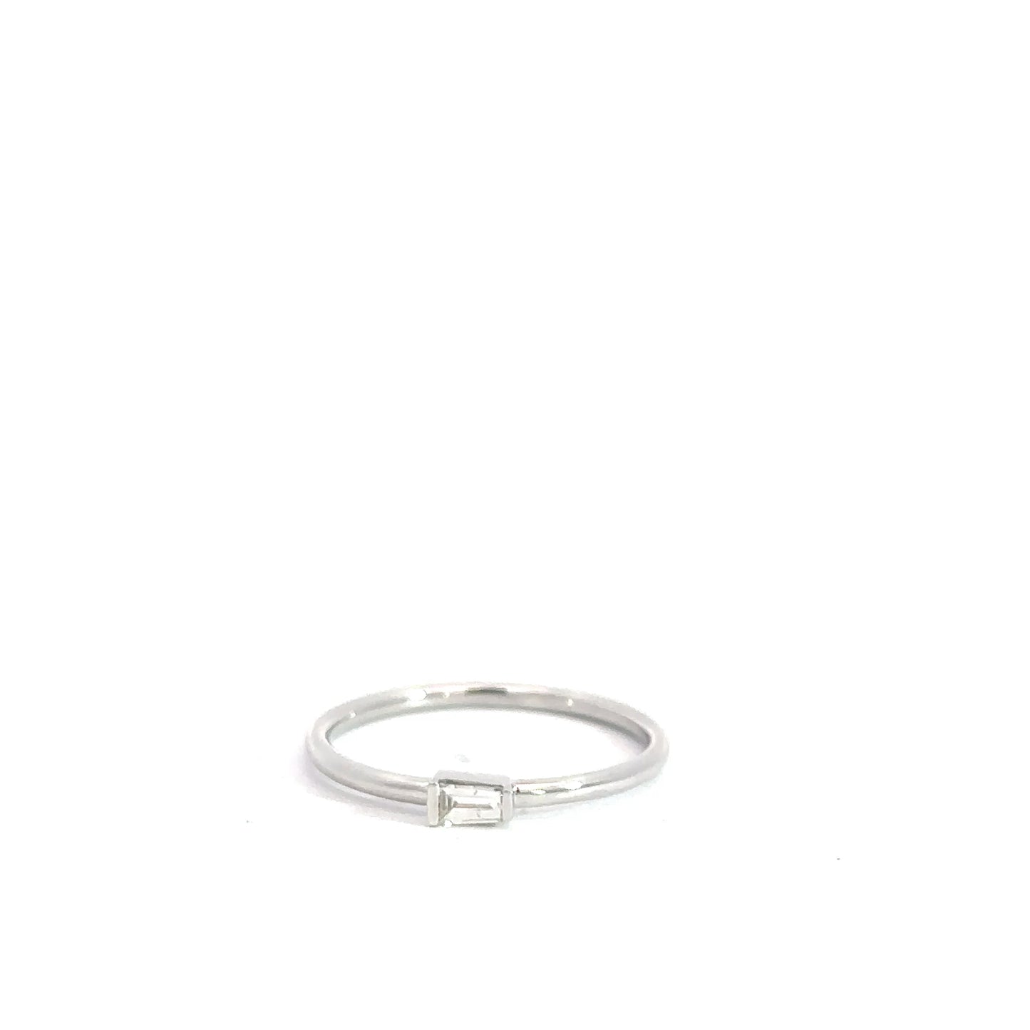 14k White Gold Baguette Fashion Ring