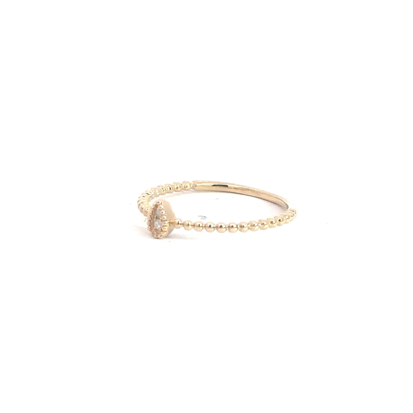 14k Yellow Gold Round Brilliant Diamond Fashion Ring .02cttw
