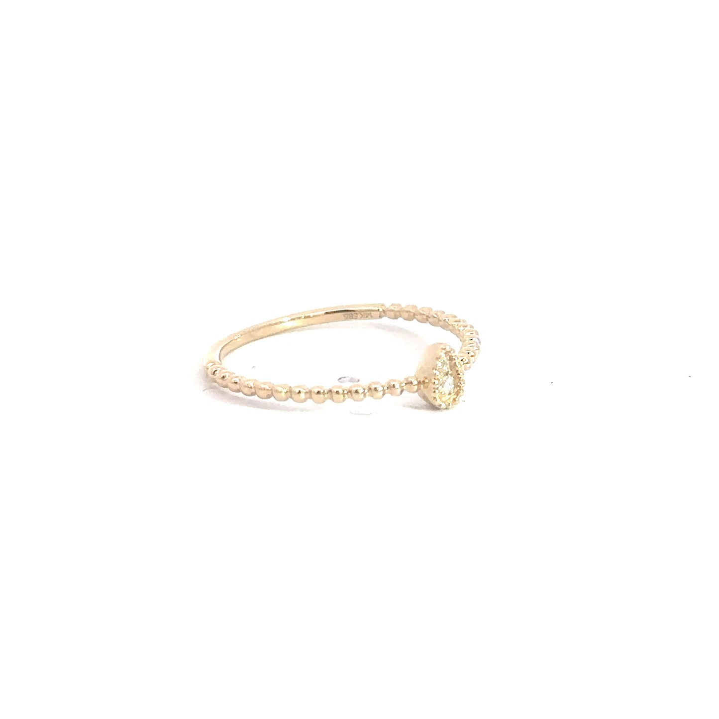 14k Yellow Gold Round Brilliant Diamond Fashion Ring .02cttw