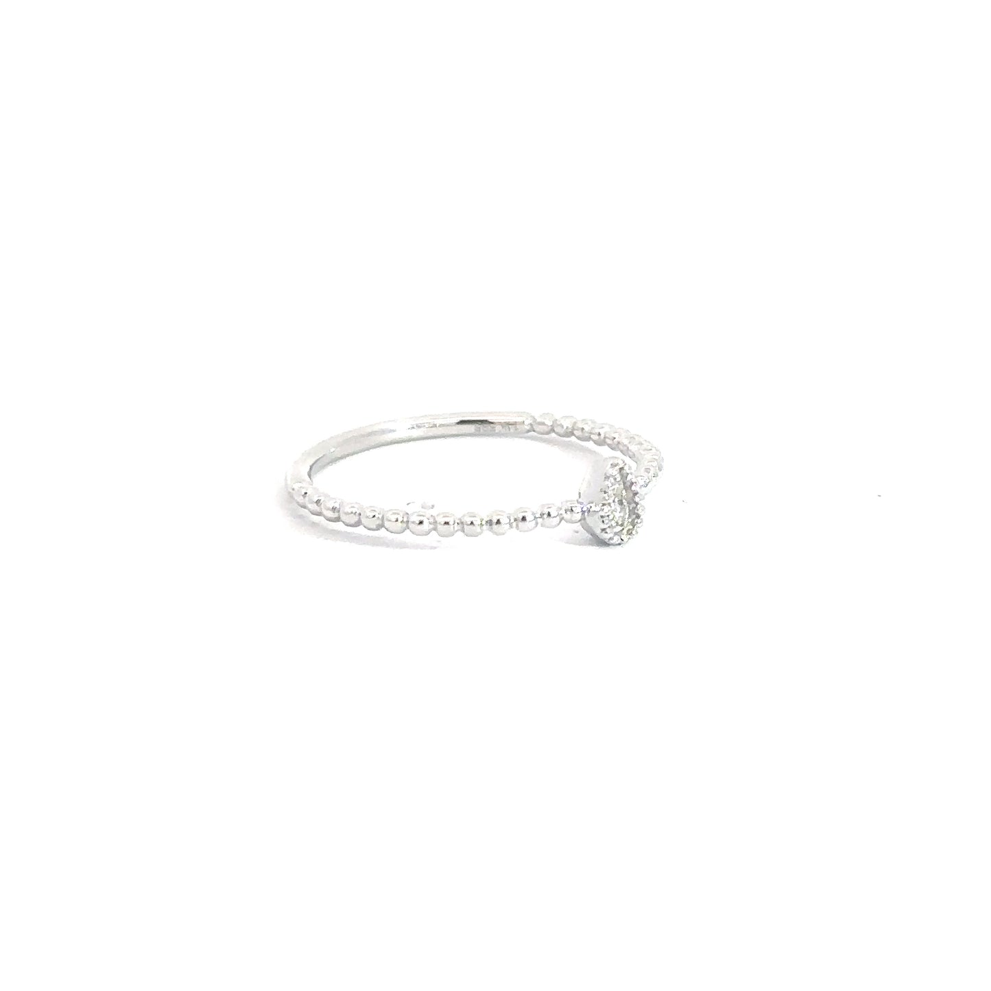 14k White Gold Round Brilliant Diamond Fashion Ring .02cttw