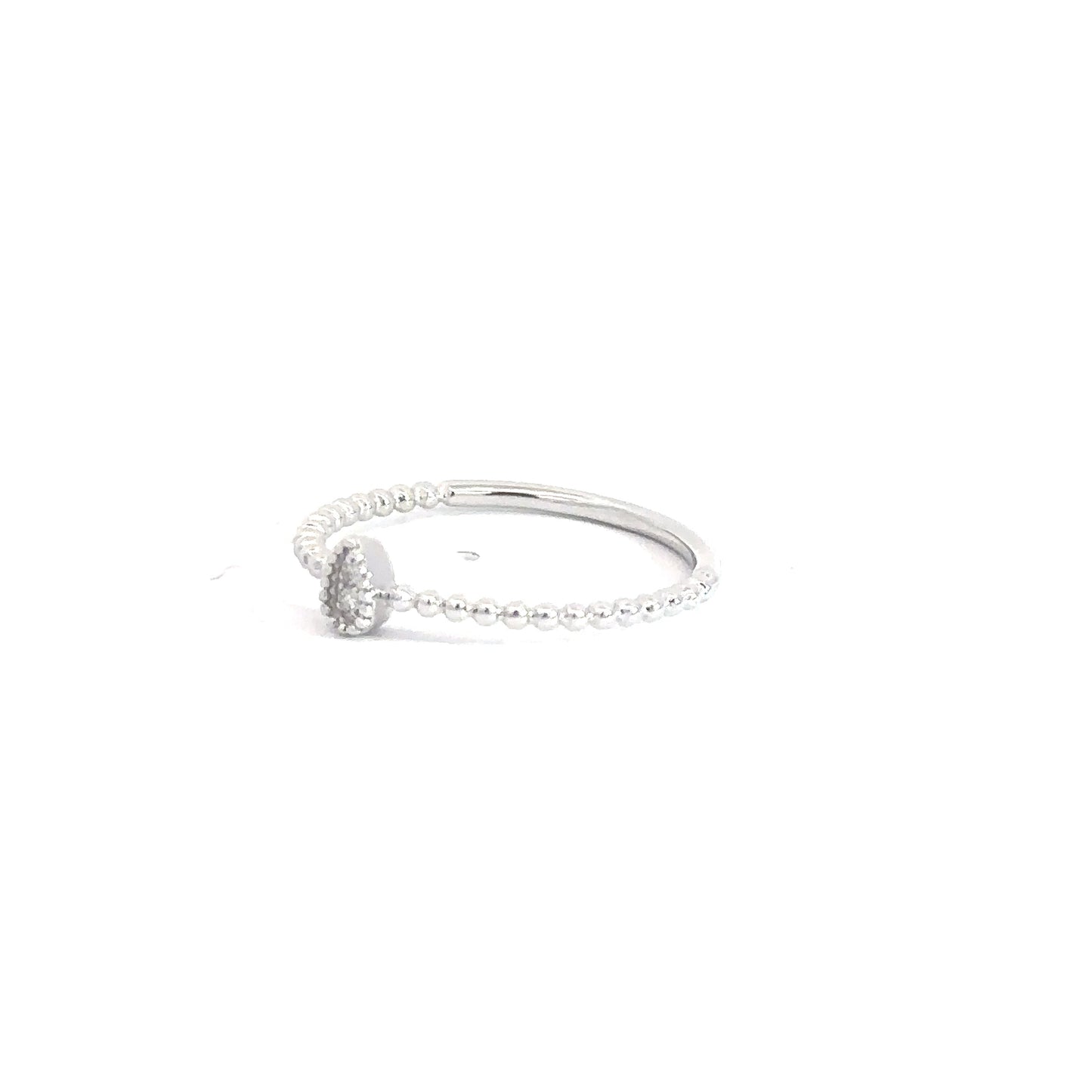 14k White Gold Round Brilliant Diamond Fashion Ring .02cttw