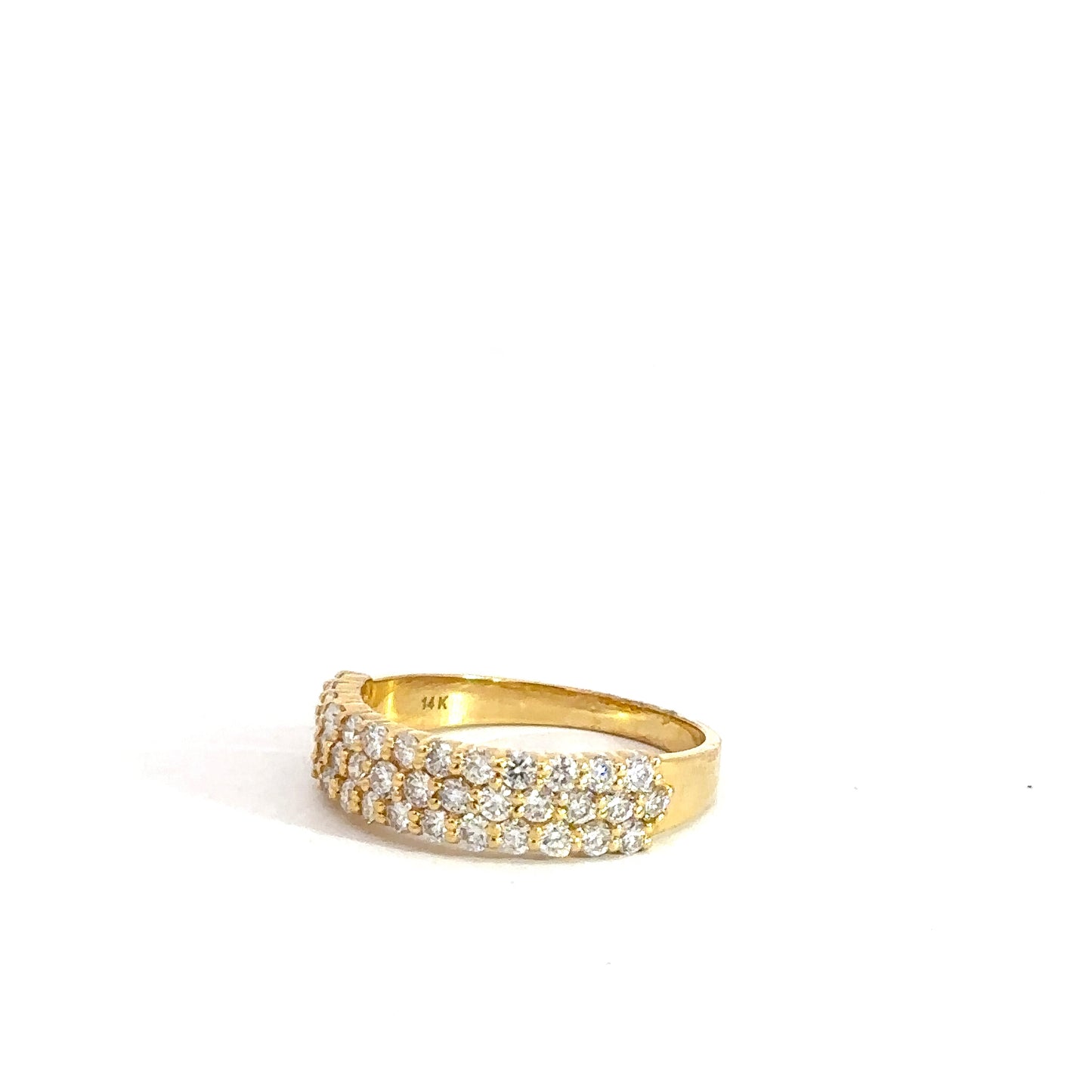 14k Yellow Gold Multi-Row Diamond Band 1.01cttw
