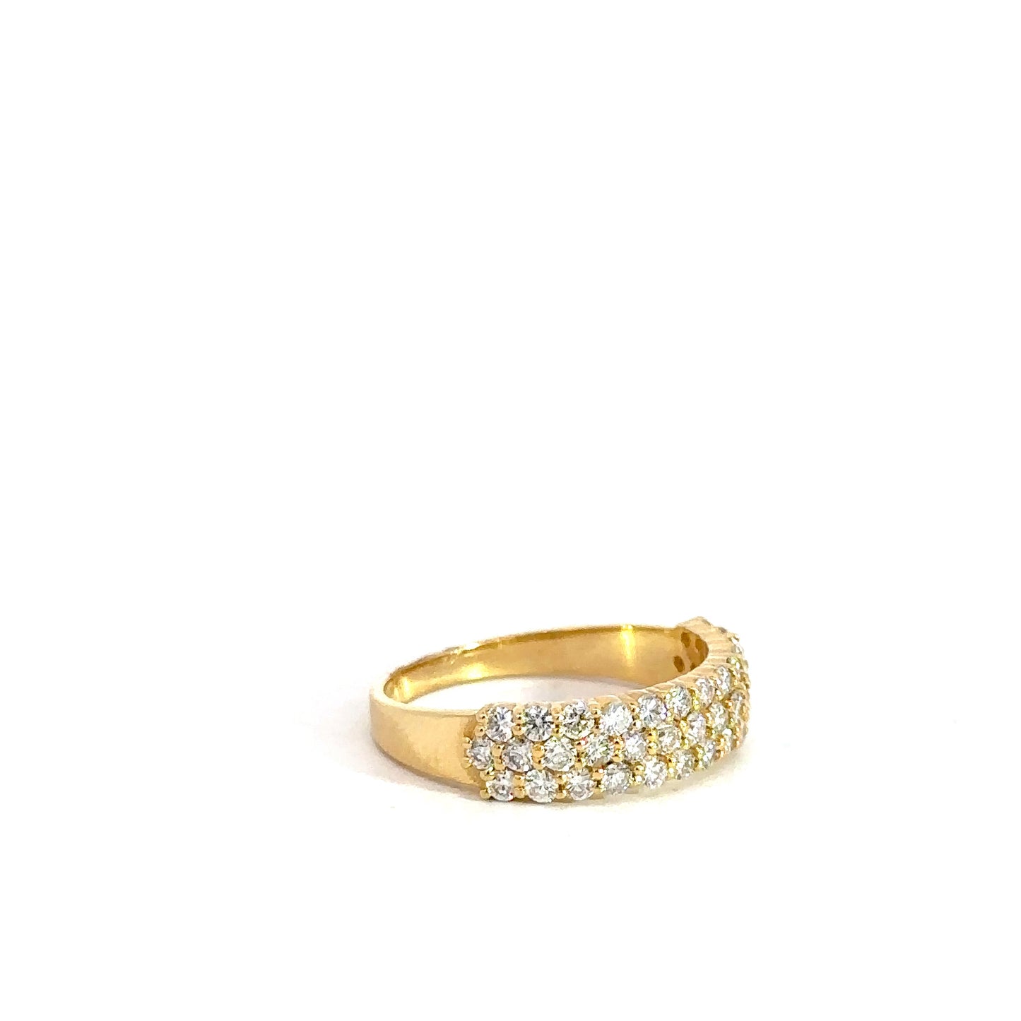 14k Yellow Gold Multi-Row Diamond Band 1.01cttw