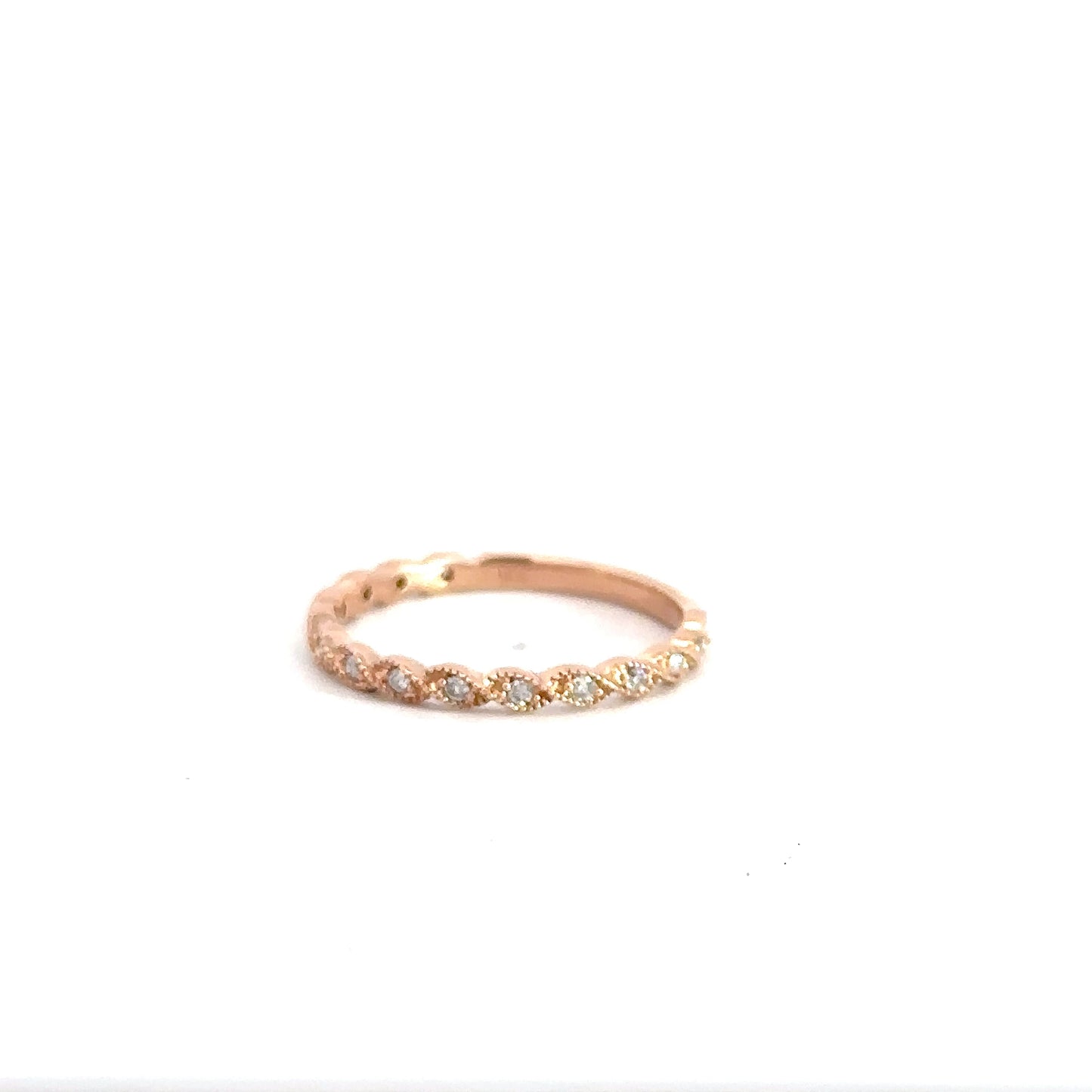 14k Rose Gold Diamond Band .15cttw