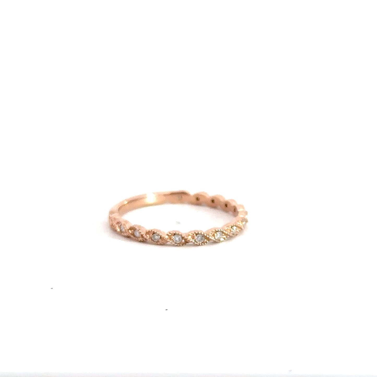 14k Rose Gold Diamond Band .15cttw
