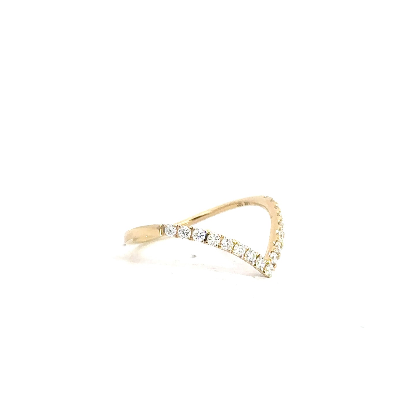 14k Yellow Gold Diamond V-Style Band .27cttw