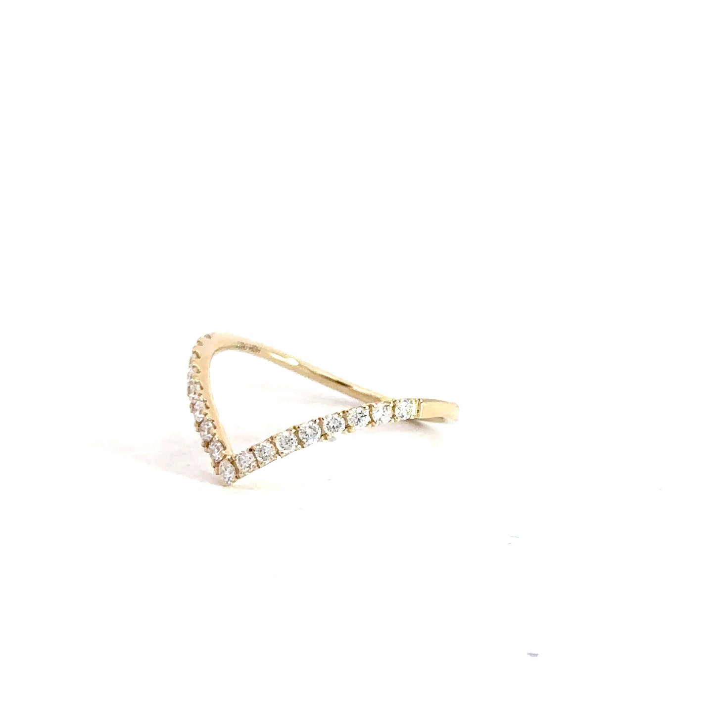 14k Yellow Gold Diamond V-Style Band .27cttw