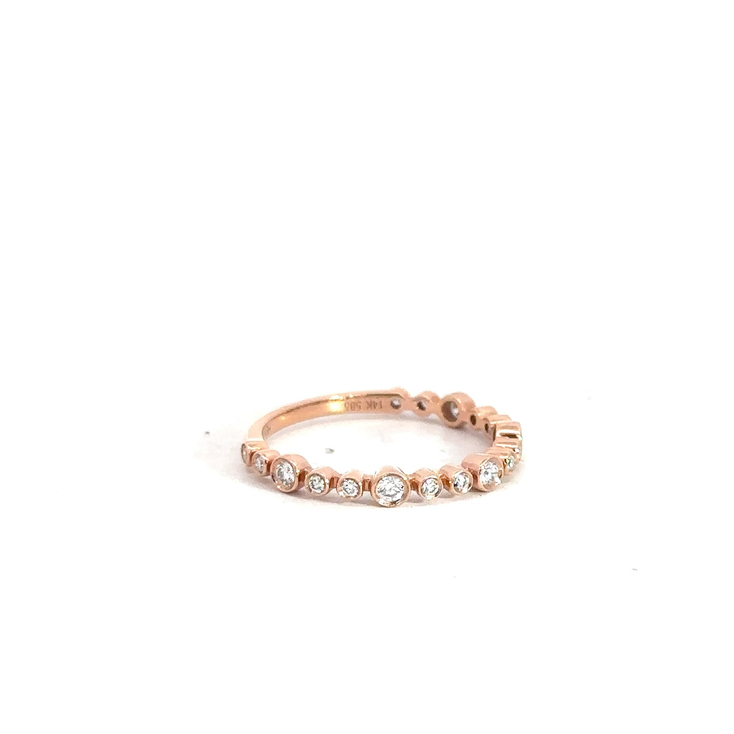 14k Rose Gold Diamond Band .23cttw